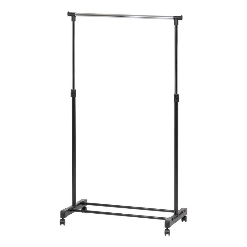 Photo 1 of Adjustable Single-Rod Clothes Garment Rack with Wheels
