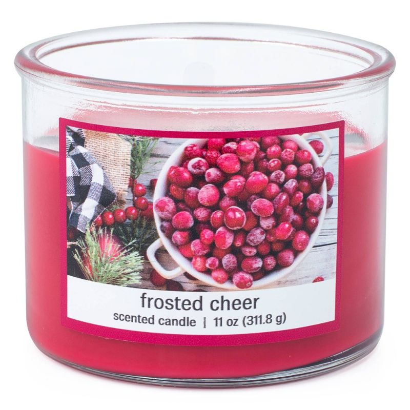 Photo 1 of 4 Pack -11oz Value 3-Wick Frosted Cheer Candle
