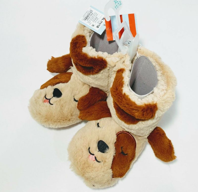 Photo 1 of Cat & Jack Toddler Boys' Marlo Dog Slippers, Color Brown - Size XL
