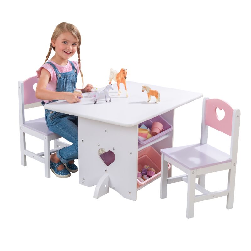 Photo 1 of KidKraft Heart Table and 2 Chair Set
