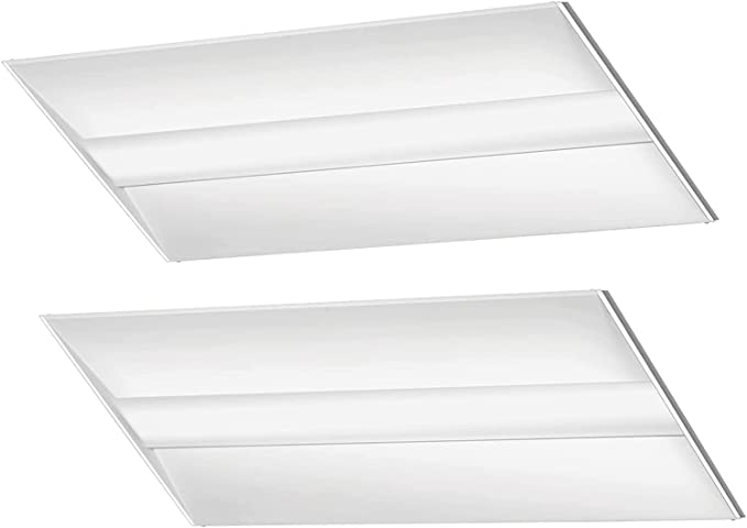 Photo 1 of 2x4 FT LED Flat Panel Troffer Light Flush Mount Led Ceiling Light 5000K Adjustable Recessed,50W Select, 0-10v Dimmable Drop Ceiling Light,120V-277V- UL/DLC Listed 2 PCS
