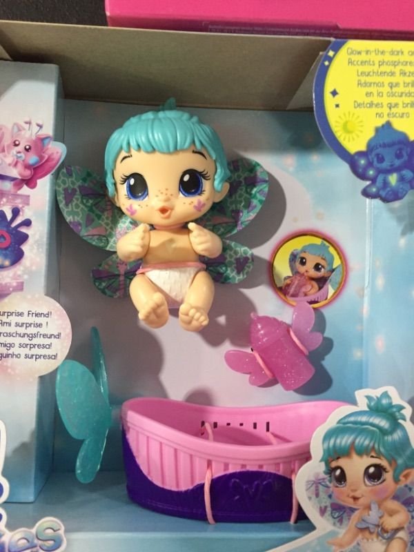 Photo 3 of Baby Alive GloPixies Aqua Flutter Minis Baby Doll

