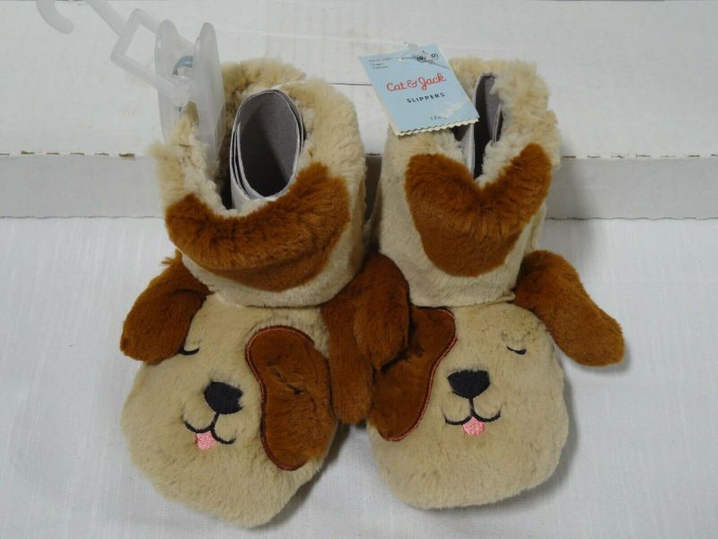Photo 1 of *NEW* Toddler  Marlo Dog Slippers - Cat & Jack™ Brown Size L 9/10
