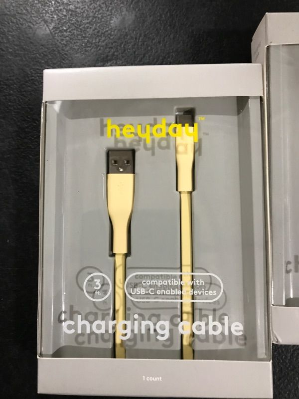 Photo 2 of (2 PACK) heyday™ 3' USB-C to USB-A Flat Cable

