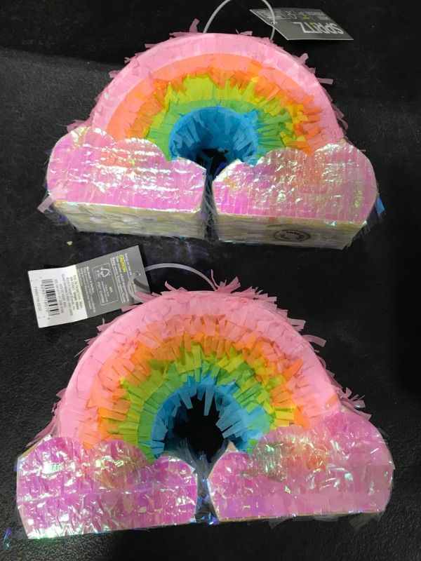 Photo 2 of (2 pack) 7.5" Mini Rainbow Pinata - Spritz™
