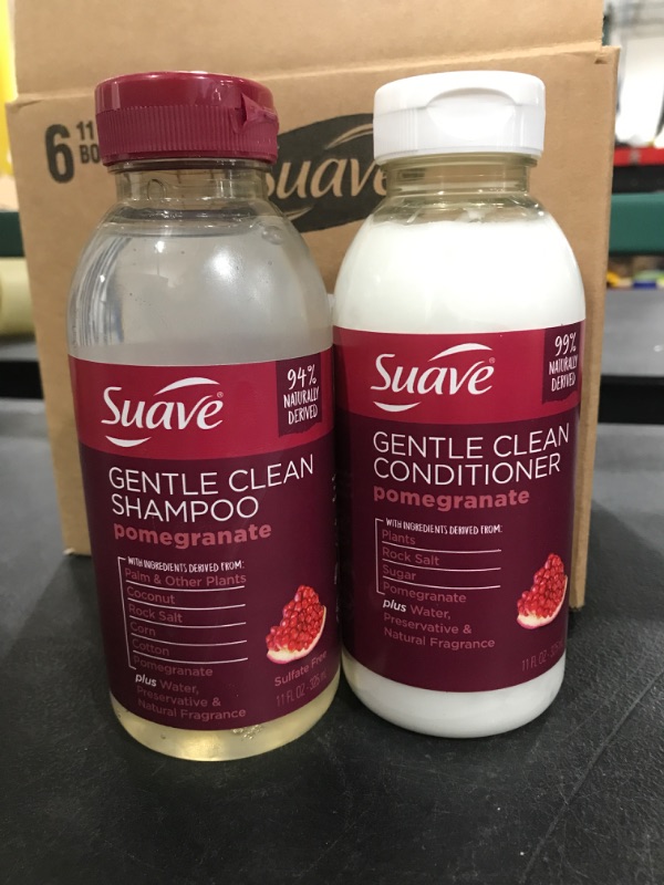 Photo 3 of (12 PACK) Suave Pomegranate Gentle Clean Shampoo and conditioner  - 11 fl oz

