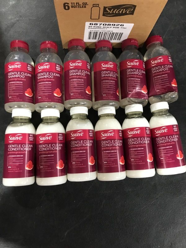 Photo 1 of (12 PACK) Suave Pomegranate Gentle Clean Shampoo and conditioner  - 11 fl oz
