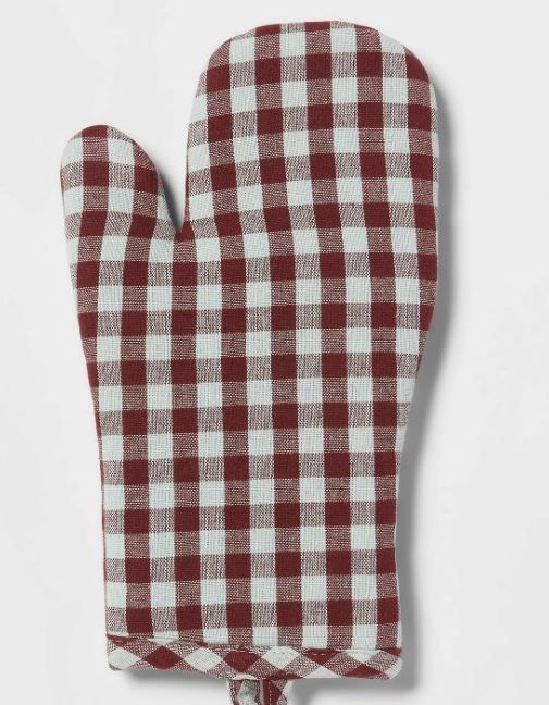 Photo 1 of (2 PACK) Cotton Check Oven Mitts

