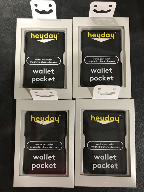 Photo 1 of (4 PACK) Cell Phone Wallet Pocket with MagSafe - Black Croc
