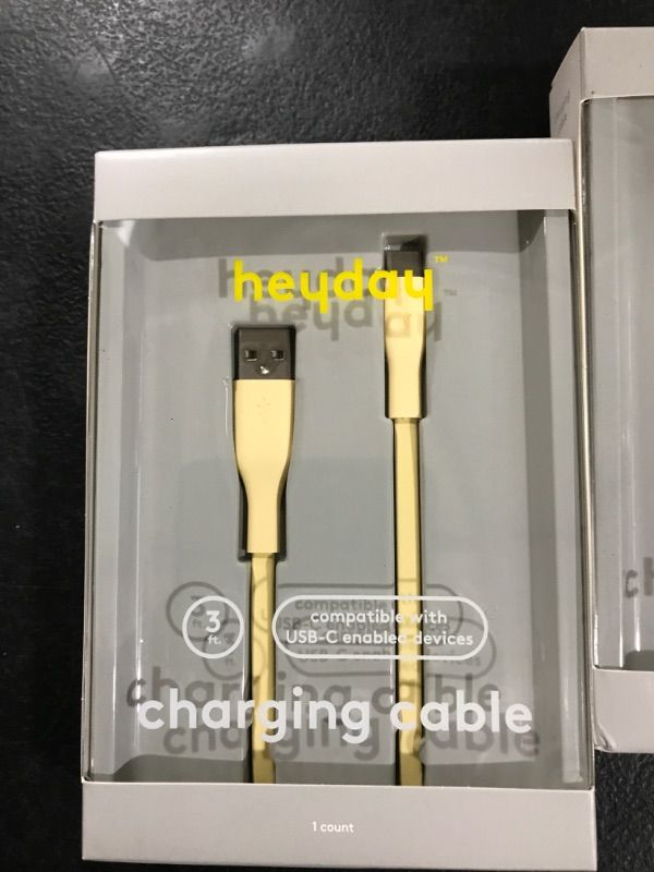 Photo 2 of (2 PACK) heyday™ 3' USB-C to USB-A Flat Cable

