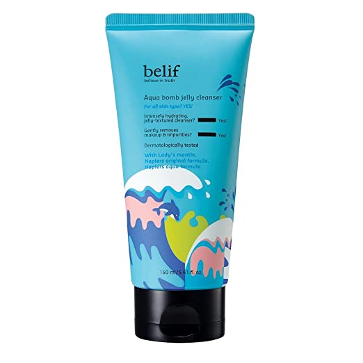 Photo 1 of belif Aqua Bomb Jelly Cleanser | Hydrating Ingredients - Lady's Mantle Oat Husk & Amino Acids | Gentle on Skin Makeup Remover | Clean Beauty Facial Cleansing Foam | Foaming Face Cleanser | 5.41 Fl Oz
