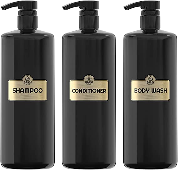 Photo 1 of Bar5F Empty Pump Bottles for Shampoo Conditioner Body Wash | Refillable 3 Pack, 32 Ounce | Moisture Safe Dispensers for Shower | Leak Proof and BPA-Free (Model: BBBP)
