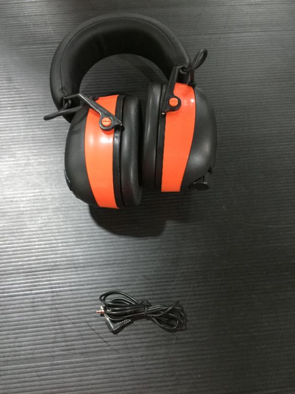 Photo 1 of PROHEAR AM FM Digital Ear Protection 25dB NRR Audio Headphones, Noise Reduction Hearing Protection Earmuffs for Lawn Mowing, Workshops, Snowblowing Indoor Outdoor Construction Work - ORANGE STOCK COLOR DIFFERS
