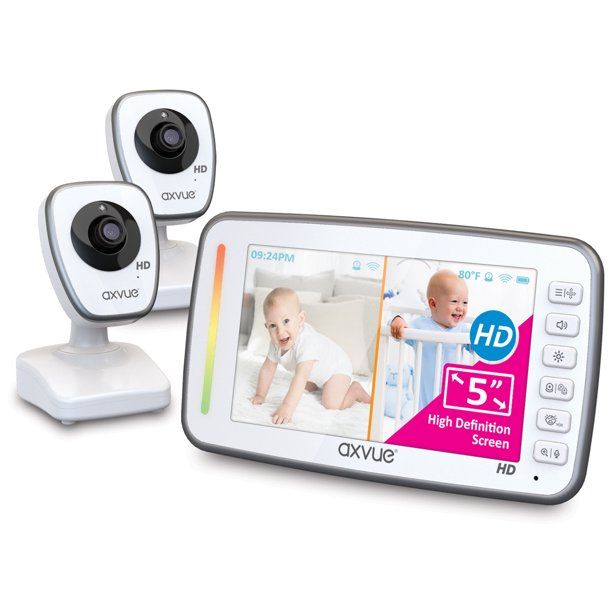 Photo 1 of AXVUE 720P 5" HD Display, IPS Screen, 2 HD Cams, 24-Hours Battery Life, 1000ft Range, 2-Way Communication, Secure Privacy Wireless Technology
