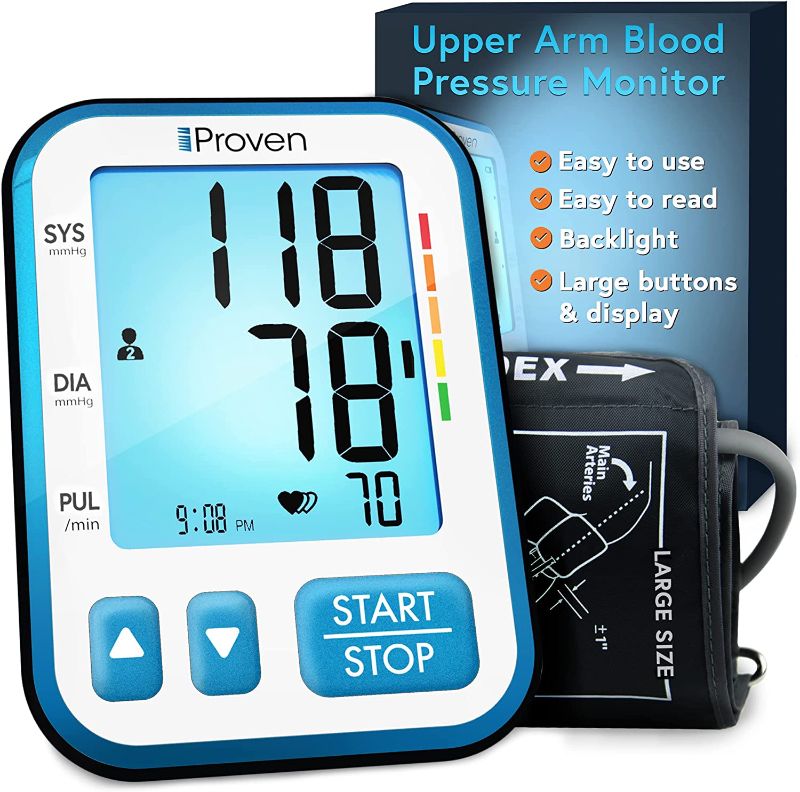 Photo 1 of IPROVEN Upper Arm Blood Pressure Monitor, Easy to Use, Backlit Display, Large Cuff Adjustable 8¾ - 16½ inch, Automatic & Accurate Blood Pressure Machine for Home Use - BPM-656
