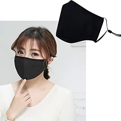 Photo 1 of 2 Black Face Mask with 30 Carbon Filters, Adjustable Face Masks Cotton Adult Masks Anti Smoke for Men Women Outdoor Activities
