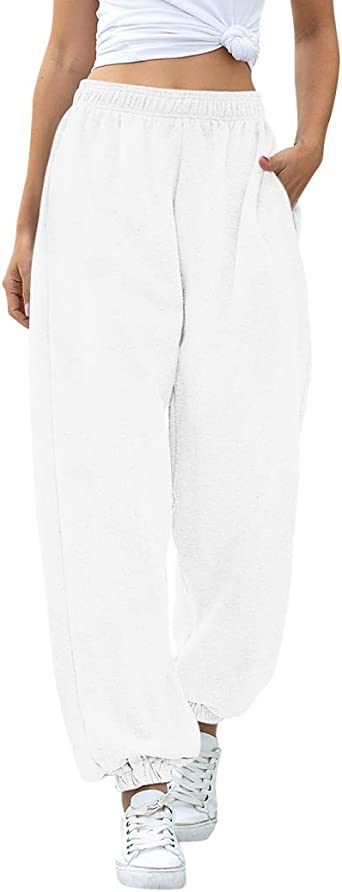 Photo 1 of HeSaYep Women's High Waisted Sweatpants Workout Active Joggers Pants Baggy Lounge Bottoms
