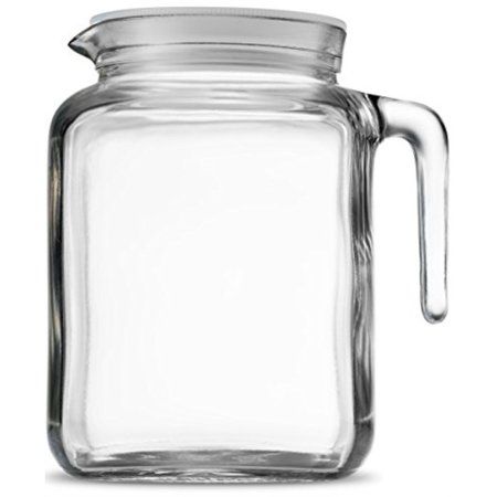 Photo 1 of Bormioli Rocco Hermetic Seal Glass Pitcher with Lid and Spout [68 Ounce] Great for Homemade Juice & Iced Tea or for Glass Milk Bottles
