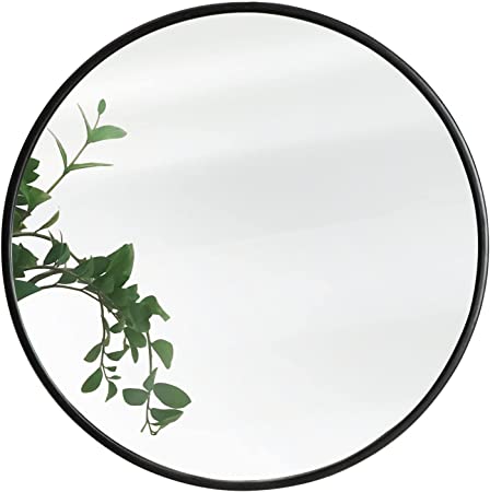 Photo 1 of Black Circle Wall Mirror 30 Inch Round Wall Mirror, Hanging Round Wall Mirror Modern Decorative for Entryways, Washrooms, Living Rooms, Bedroom
