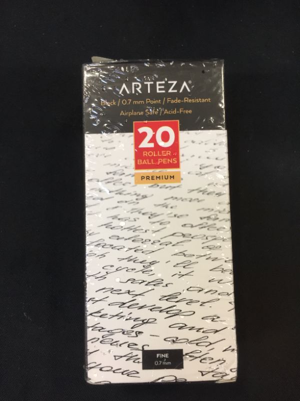 Photo 2 of Arteza Rollerball Pens, Pack of 20, 0.7mm Black Liquid Ink Pens, Office Supplies for Bullet Journaling, Fine Point Rollerball for Writing, Taking Notes & Sketching
