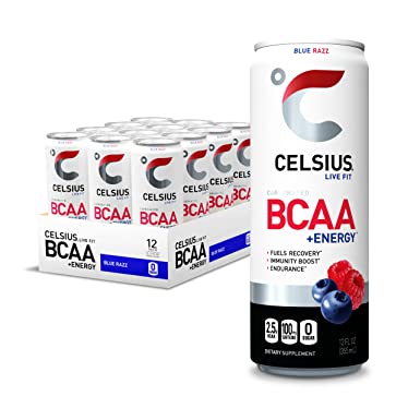 Photo 1 of CELSIUS BCAA +Energy Post-Workout Recovery & Hydration Drink 12 Fl Oz, Sparkling Blue Razz (Pack of 12)
BEST BY 06/23