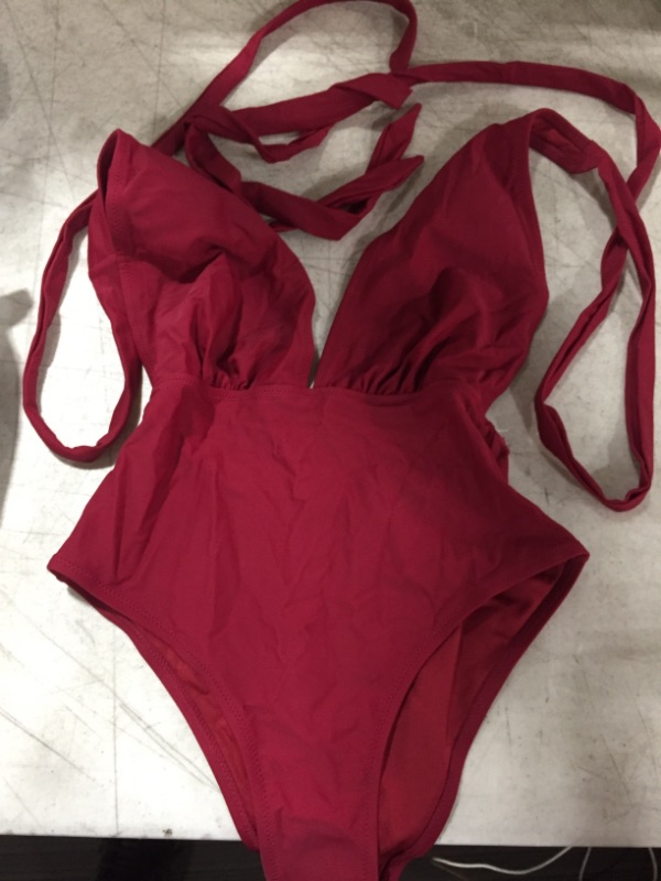 Photo 1 of CUPSHE ONE PIECE BODY SUIT/SWIM SUIT BURGUNDY XSMALL-