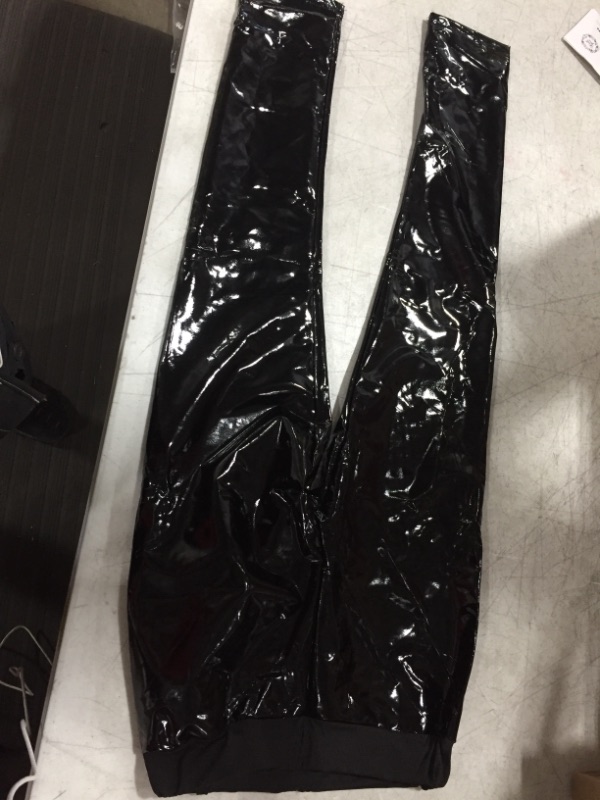 Photo 2 of WOMENS BLACK SHINY PANTS /LEGGINGS LARGE