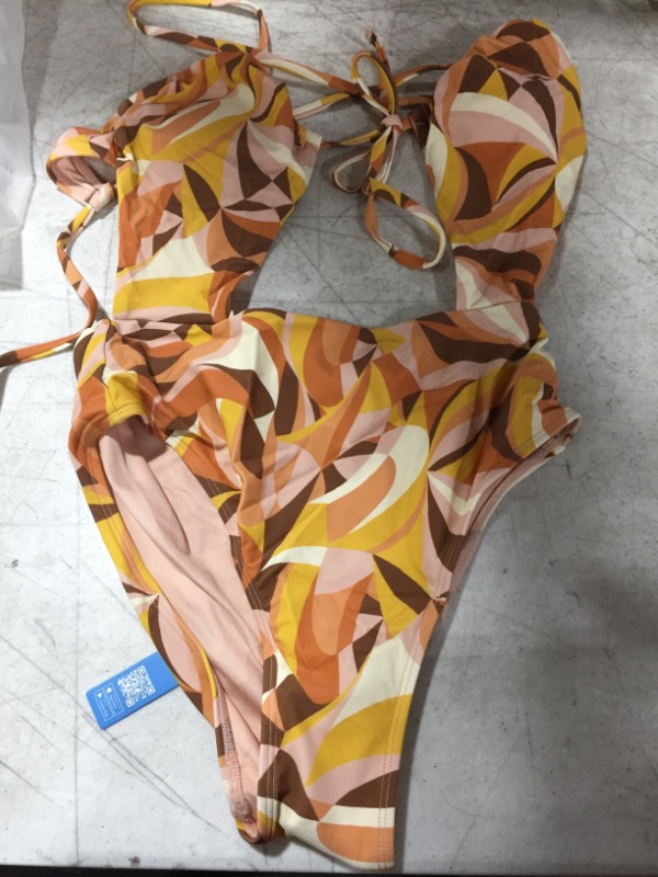 Photo 2 of Alexys Abstract Print Cut-Out One Piece Swimsuit
