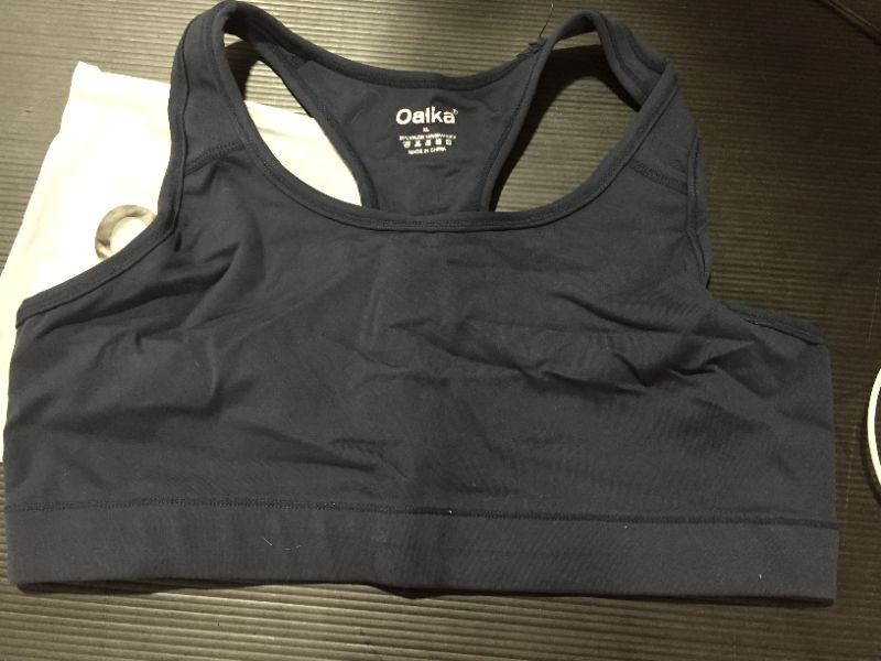 Photo 2 of X LARGE Oalka Women's Racerback Sports Fitness Support Workout Running Bras Charcoal M
