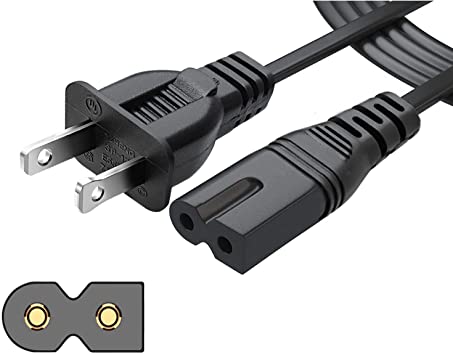 Photo 1 of Chanzon UL Listed 3/6/10ft Polarized 7A AC Power Cord for 2 Slot Vizio E-M-Series HDTV,Sharp,Smart LED TV,Sony PS1 (2 Prong NEMA-1-15P to IEC320-C7 Plug) Universal Replacement Wall Cable
