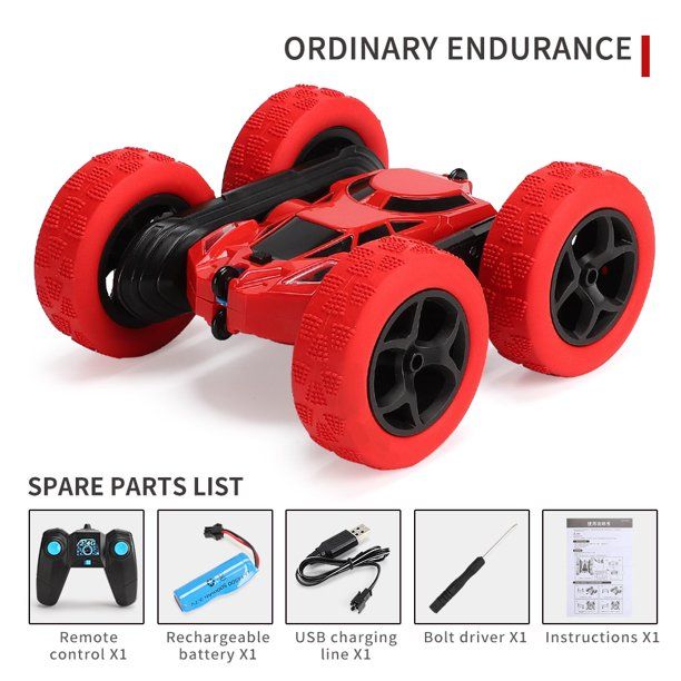 Photo 1 of Dammyty Remote Control RC Stunt Car Toy Rotating Racing Car 360°Flip for Kids Boys Girls(Red)
