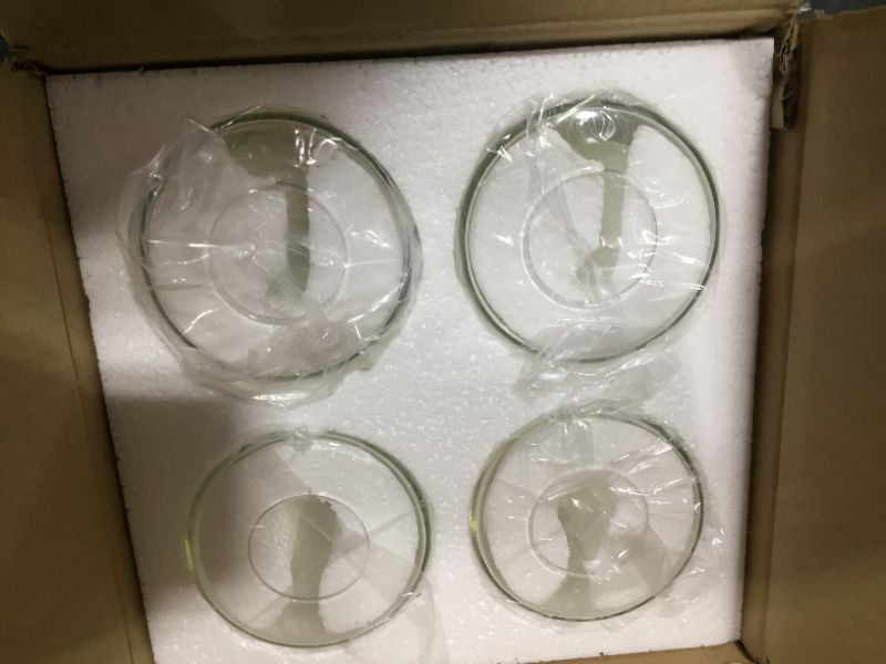 Photo 2 of 4 Pack Clear Glass Shade Clear Cylinder Glass Lamp Shade Height 5.5 inch, Diameter 3.54 inch, Fitter 1.65 inch High Transmittance Lampshade Light fixtures replacement for Pendant Lights Chandelier
