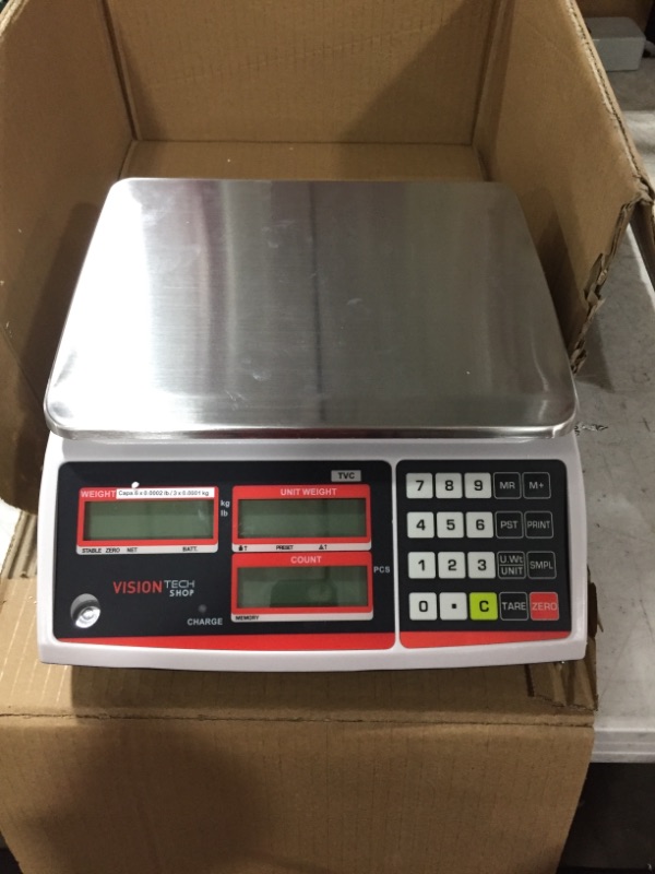 Photo 3 of VisionTechShop TVP-60B Price Computing Scale, Lb/Oz/Kg Switchable, 60lb Capacity, 0.01lb Readability, NTEP Legal for Trade COC #19-038
