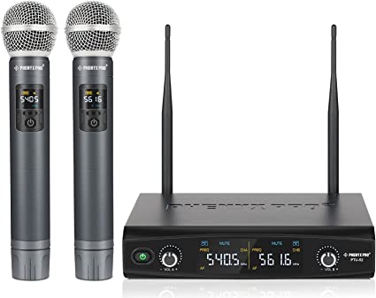 Photo 1 of NEW- Phenyx Pro UHF Wireless Handheld Microphone System, 30 Adjustable Frequencies Cordless Mic Sets with Case, All Metal Build, 200ft Coverage, Ideal for Home Karaoke, Weddings, DJ, Church (PTU-52)
