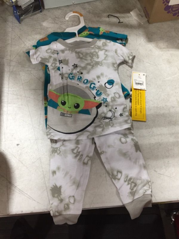 Photo 2 of 12 M- Toddler Boys' 4pc Star Wars Baby Yoda Snug Fit Top and Pants Pajama Set - White

