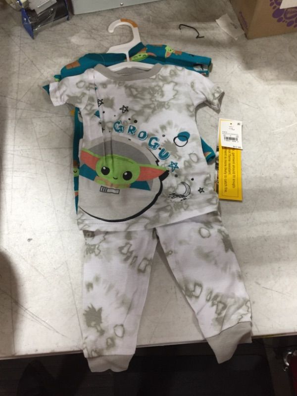 Photo 1 of 12 M- Toddler Boys' 4pc Star Wars Baby Yoda Snug Fit Top and Pants Pajama Set - White
