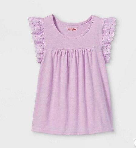 Photo 1 of 7/8 M- Girls' Slub-Knit Eyelet T-Shirt - Cat & Jack™ PACK OF 6 
