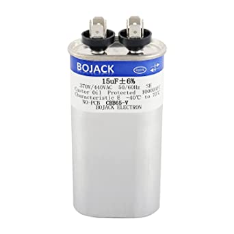 Photo 1 of BOJACK 15 uF ±6% 15 MFD 370V/440V CBB65 Oval Run Start Capacitor for AC Motor Run or Fan Start and Cool or Heat Pump Air Conditione
