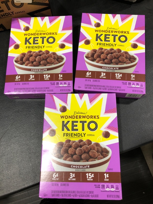 Photo 2 of Wonderworks Keto Friendly Cereal, Chocolate, 10.2 oz Box  (Pack of 3) **BEST BY:09/28/2022**
