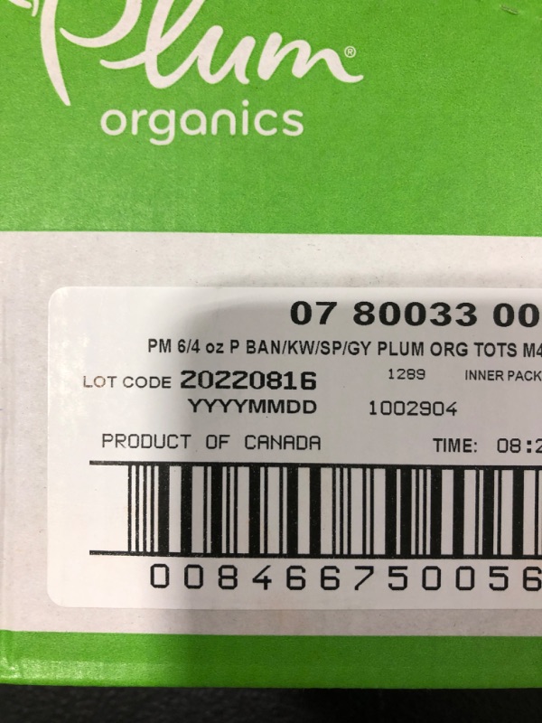 Photo 1 of Plum Organics Baby Food Pouch | Mighty 4 | Banana, Kiwi, Spinach, Greek Yogurt & Barley | 4 Ounce | 6 Pack | Organic Food Squeeze for Babies, Kids, Toddlers **BEST BY:08/16/2022**