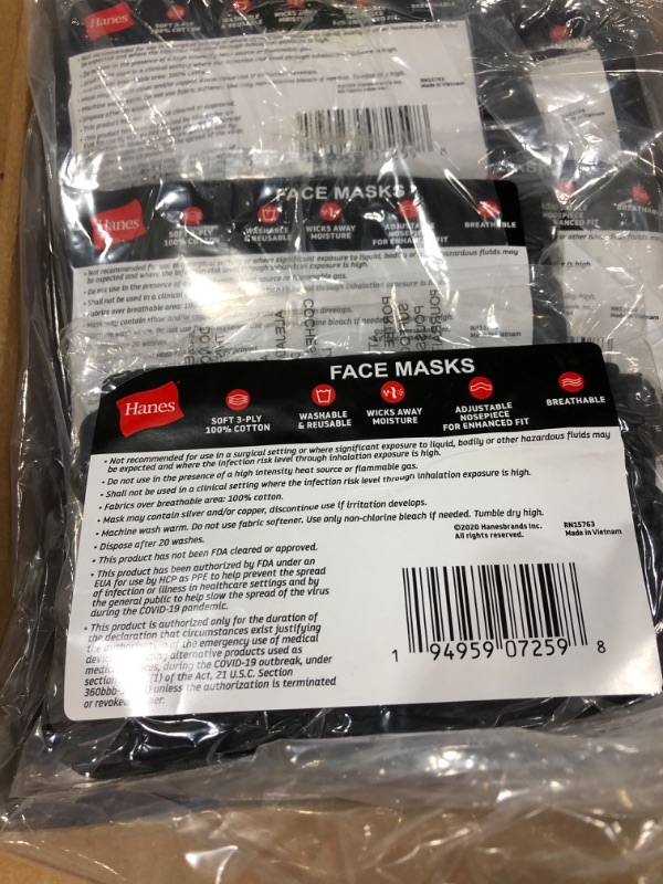Photo 3 of Hanes Reusable Daily Face Cover (Pack of 500)

