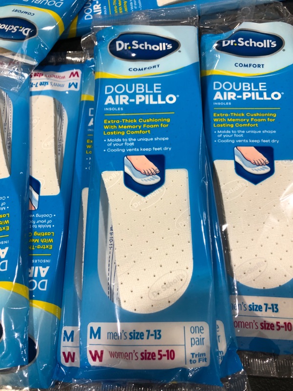 Photo 3 of 12 PACKS!!! Dr. Scholl’s Comfort Double Air-Pillo Insoles, Men’s Size 7-13, Women’s Size 5-10 , 1 Pair
