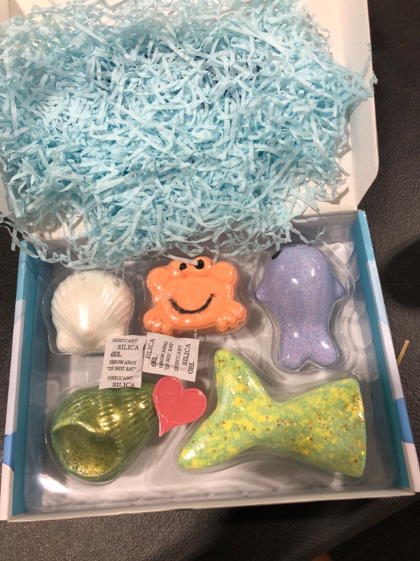 Photo 2 of Bath Bombs Organic Mermaid Bath Bomb Natural Shower Bombs Gift Set Handmade Bathbombs Individually Wrapped, Birthday Gifts,Thank You Gift for Kids Teens Women Freinds
