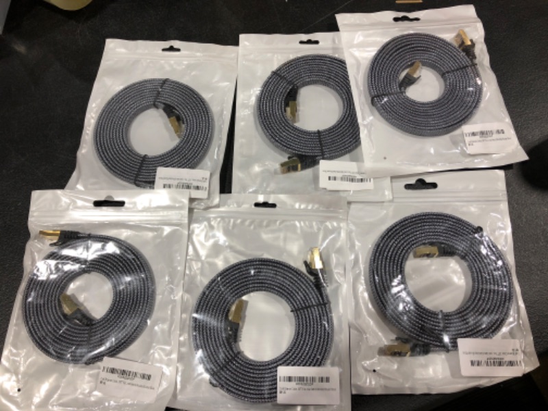Photo 1 of BUNDLE OF 6!! Cat 8 Ethernet Cable,10FT Yurnero Gigabit High Speed Cat8 Network Cable 40Gbps/2000Mhz RJ45 Connector Ethernet Cord with Gold Plated SFTP LAN Cable for Gaming/Ethernet Switch/Modem/Router/Xbox
