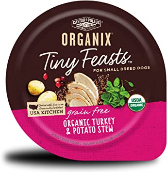 Photo 1 of Castor & Pollux Organix Tiny Feasts Grain Free Wet Dog Food (12) 3.5 oz Tubs EXPIRED!! **BEST BY:06/26/2022**