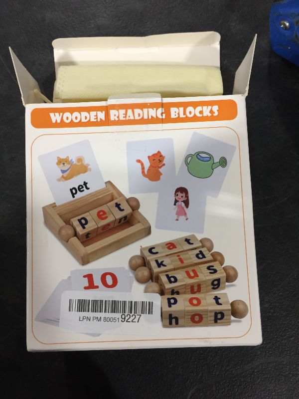Photo 1 of Montessori Toys for Toddlers 2 3 4 Years Old Wooden Reading Blocks Flash Cards Short Vowel Turning Rotating Matching Letters Toy for Kids Educational Alphabet Learning Toys for Preschool Boys Girls
