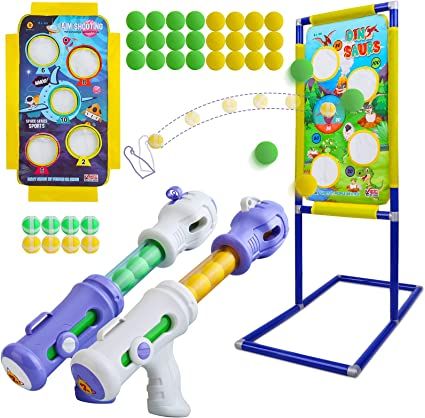 Photo 1 of YUTIN Shooting Game Toy for Kids - 2 in 1 Foam Ball Popper Toy Gun Boys - Shooting Target 24 Foam Ball & Sticky Balls