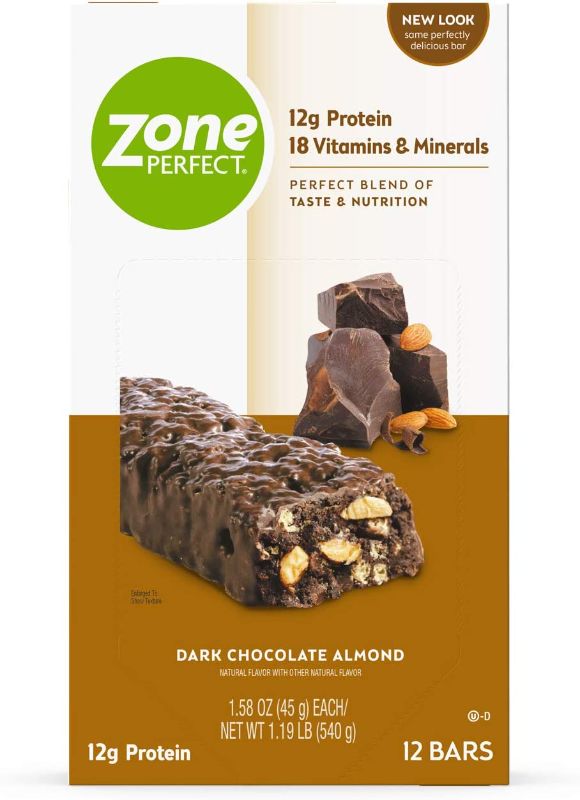 Photo 1 of (3 pack) Zoneperfect Classic ZonePerfect Protein Bars, Dark Chocolate Almond, 12g of Protein, Nutrition Bars With Vitamins & Minerals