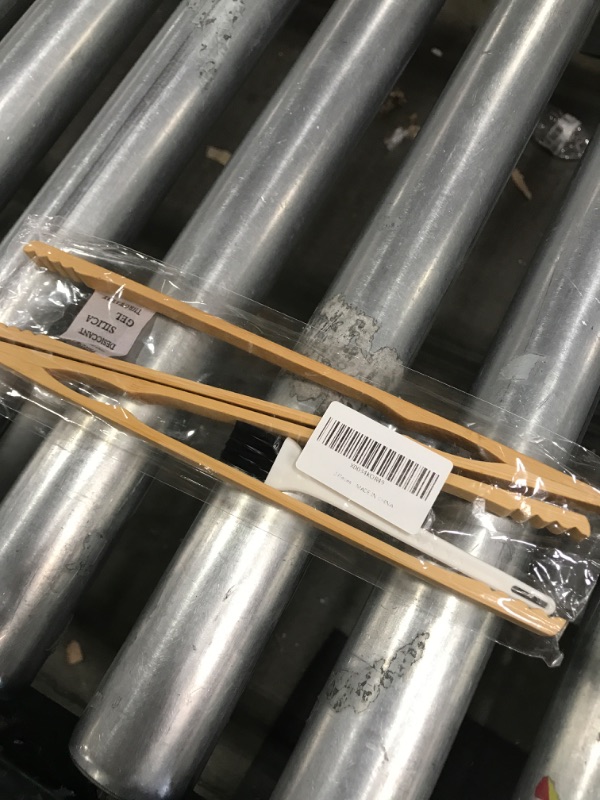Photo 1 of 2 Pieces Bamboo Toast Tongs, 10.2 Inches Long Wood Toaster Tongs with Anti-slip Design, Tongs for Cooking with Cooking Oil Coating, Eco-friendly (2)
