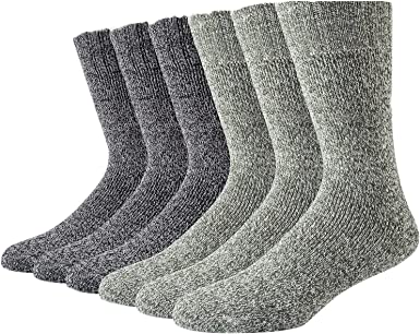 Photo 1 of 6 Pairs Merino Wool Socks for Men Winter Warm Cozy Thermal Socks Soft Thick Mens
